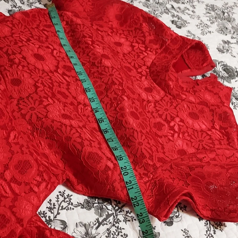 EIEN EUC Red Lace Dress - Picture 9 of 12
